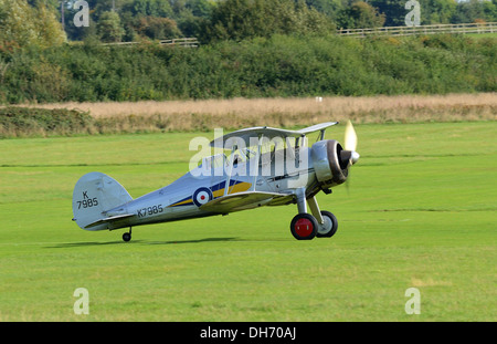 RAF Gloster Gladiator vintage WW1 et WW2 du biplan Shuttleworth collection.octobre journée de vol 2003.Biggleswade,UK Banque D'Images