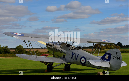 RAF Hawker Hind vintage WW1 et WW2 du biplan Shuttleworth collection.octobre journée de vol 2003.Biggleswade,UK Banque D'Images