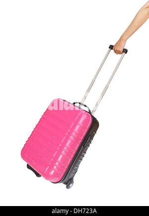 Valise et part isolé sur fond blanc (avec chemin de détourage) Banque D'Images