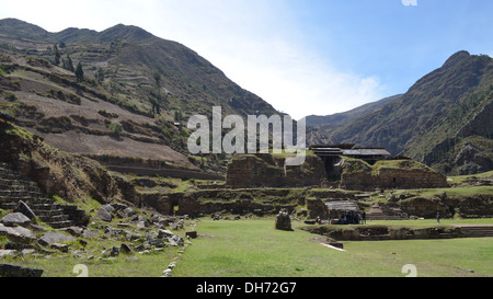 Temple de Chavin de Huantar, Ancash complexe Province, Pérou Banque D'Images