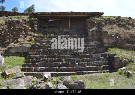 Temple de Chavin de Huantar, Ancash complexe Province, Pérou Banque D'Images