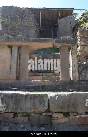 Temple de Chavin de Huantar, Ancash complexe Province, Pérou Banque D'Images