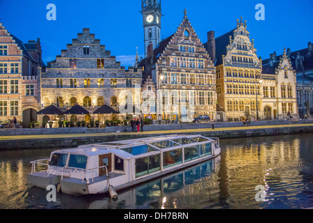 Coeur historique de Gand, Belgique Banque D'Images