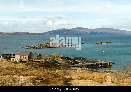 Sur la télécommande Airor Knoydart Peninsula, région des Highlands, Ecosse, Royaume-Uni. Donnant sur Skye et le Sound of Sleat. Banque D'Images