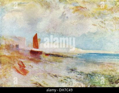 Ce travail, intitulé Hastings, est l'un des soi-disant "unfinished' photos par l'artiste anglais JMW Turner. Banque D'Images