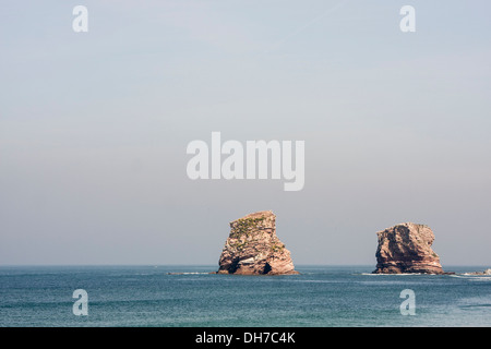 Twin rocks à Hendaye, Pays Basque Banque D'Images