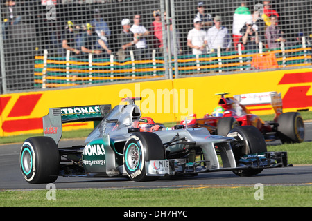 Michael Schumacher GER-Mercedes GP F1 Team mula un - Qualifications - Albert Park Melbourne Melbourne - 17.03.12 Banque D'Images