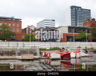 Projet d'origine sur Whitworth Street Princess Street est un bâtiment abandonné site dans Manchester UK Banque D'Images