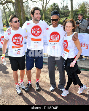 Tom Ellis Greg Burns Romeo Dunn Kara Tointon Sainsbury's Mile de secours de Sport 2012 - Londres Londres Angleterre - 25.03.12 Banque D'Images