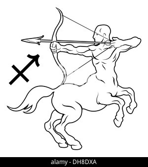 Illustration de l'archer Sagittaire Horoscope zodiaque centaur ou sign Banque D'Images