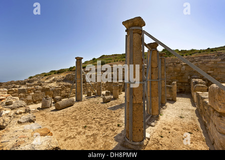 Site archéologique de l'ancienne ville de Kamiros à Rhodes, en Grèce. Banque D'Images