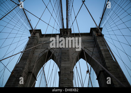 Pont de Brooklyn à New York City Banque D'Images