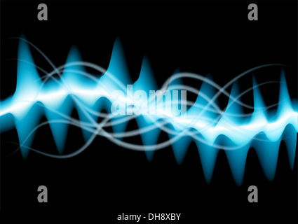 Vague de Lumière sur un fond noir. Banque D'Images