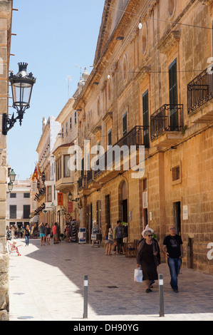 Cala Major, scène de rue, Ciutadella, Minorque, Espagne Banque D'Images