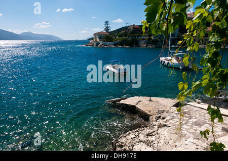 Le village de pêcheurs de Fiscardo grec sur l'île de Céphalonie Banque D'Images