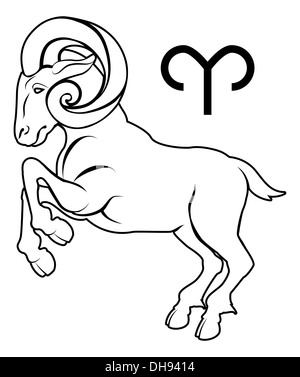 Illustration du Bélier le bélier Astrologie horoscope zodiac sign Banque D'Images