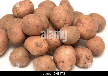 Les pommes de terre crues isolé sur fond blanc Banque D'Images