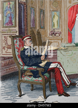 Helmuth von Moltke l'ancien (1800-1891). Le maréchal allemand. Moltke à Versalles, France. La gravure. Banque D'Images