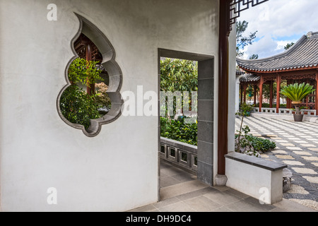 Beau jardin chinois à la bibliothèque Huntington. Banque D'Images