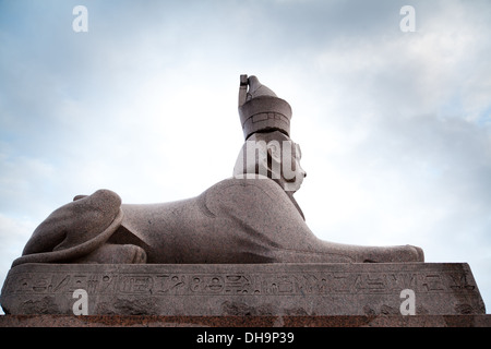 Sphinx égyptien antique créé à Saint-Pétersbourg, Russie Banque D'Images