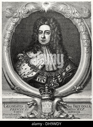 George II (1683-1760). Roi de Grande-Bretagne et d'Irlande. Électeur du Saint Empire Romain. La gravure à l'histoire universelle. Banque D'Images