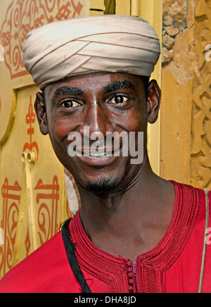 Maroc Marrakech Afrique Maroc Homme beau sourire. Banque D'Images