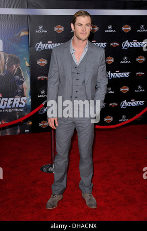 Chris Hemsworth Première mondiale de 'The Avengers' El Capitan Theatre à Hollywood en Californie - Arrivées - 11.04.12 Banque D'Images