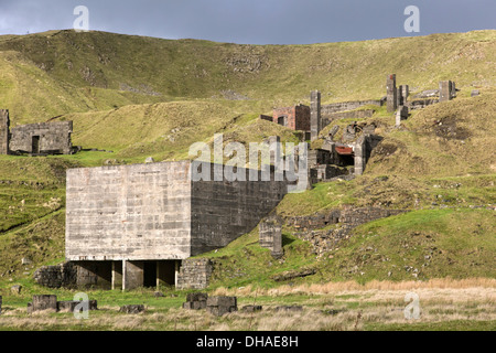 Vieille mine quarry et fonctionnement sur Titterstone Clee Hill, Shropshire. Angleterre, Royaume-Uni Banque D'Images