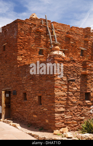 Maison Hopi, Rive Sud, le Parc National du Grand Canyon, Arizona. Banque D'Images