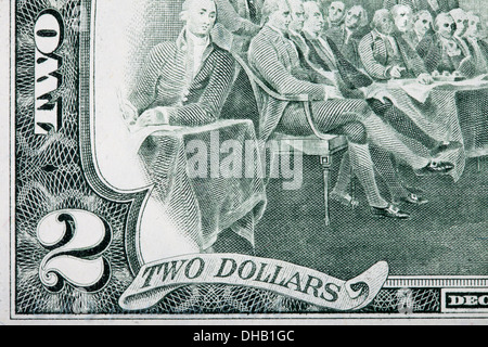 Nous joindre 2 dollar bill Banque D'Images