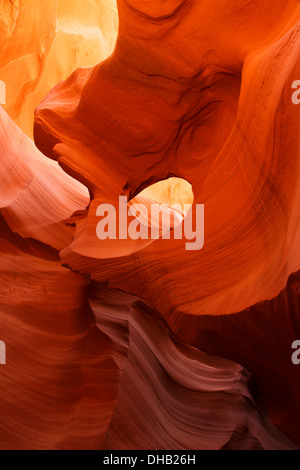 Lower Antelope Canyon fente sur Navajo Land, Page, Arizona. Banque D'Images