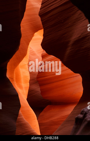 Lower Antelope Canyon fente sur Navajo Land, Page, Arizona. Banque D'Images