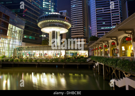 Cityscape at the Fullerton Bay Hotel, Singapore.
