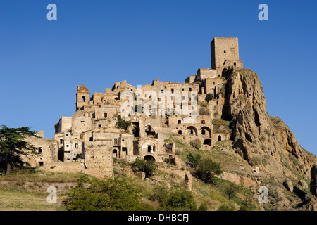 Italie, Basilicate, village abandonné de Craco Banque D'Images