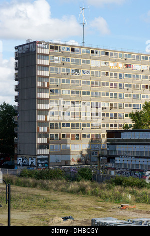 L'Ashenden Bloc du Heygate Estate, Elephant and Castle, Walworth, le sud de Londres Banque D'Images