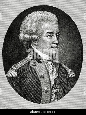 John Paul Jones (1747-1792). Marin écossais. Portrait. La gravure. Banque D'Images