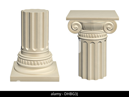 Colonne en pierre - isolé sur fond blanc, 3D render Banque D'Images