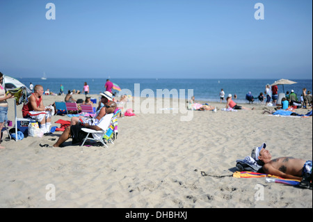 Plage de Santa Cruz en Californie, USA. Banque D'Images