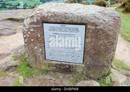 Le Kitty's monument en pierre dans le sud de Bickerton Hill England UK Cheshire Banque D'Images