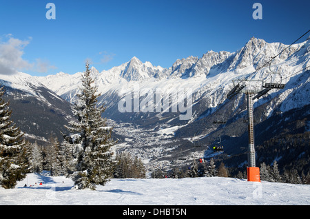 La vallée de Chamonix en hiver Banque D'Images