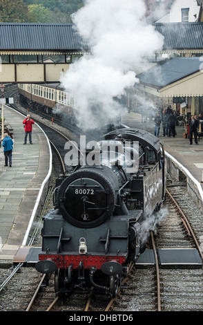 Locomotive à vapeur Llangollen Railway Station North Wales UK Banque D'Images