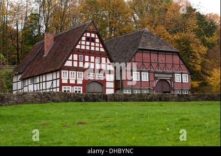 Vieilles maisons à colombages du 19ème siècle, l'Allemagne, de l'Europe Banque D'Images