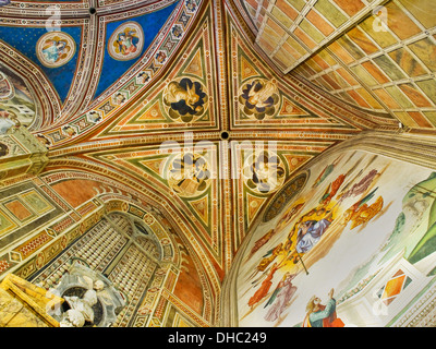 Plafond de la chapelle Baroncelli dans transept droit de la Basilique Santa Croce. Florence, Italie Banque D'Images