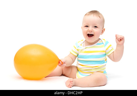 Happy Baby avec balloon Banque D'Images