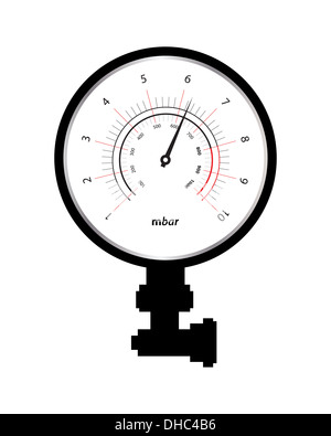 Manomètre spécial sur fond blanc Banque D'Images