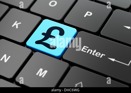Devises : Pound sur clavier de l'ordinateur de l'arrière-plan Banque D'Images