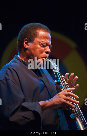 WAYNE SHORTER joue avec son quartet à la Jimmy Lyons la scène du Festival de Jazz de Monterey - Monterey, Californie Banque D'Images