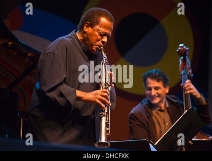 WAYNE SHORTER joue avec son quartet à la Jimmy Lyons la scène du Festival de Jazz de Monterey - Monterey, Californie Banque D'Images