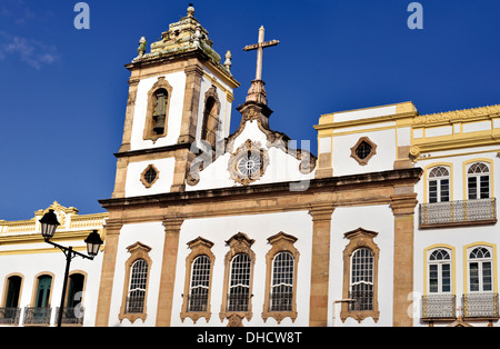 Brésil, Salvador da Bahia : Détail de l'église coloniale Sao Domingos Gusmao à Terreiro de Jesus square Banque D'Images