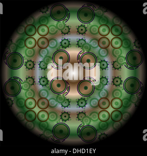 Résumé motif mandala vert Banque D'Images